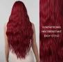 Дълга червена коса перука с бретон – Дължина : 76 см - Термоустойчива, снимка 6