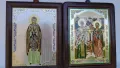 Икони на Св.Петка и на Св.Киприян и Юстина върху дървена основа, снимка 1