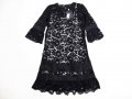 НОВА! Twinset Lace Black Dress Luxury Exclusive Collection Дамска Дантелена Рокля Размер 38, снимка 2
