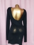 mbym S Черна еластична рокля с гол гръб с брокат , снимка 3
