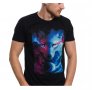 Нова мъжка тениска с дигитален печат Вълк, GALAXY WOLF, Серия вълци, снимка 1