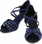Обувки за салса, бачата, кизомба, танго, 38 номер, сини кристали, снимка 2