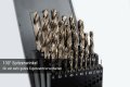 BAER - Germany - HSSE/Cobalt - EXTREME DRILL - DIN 338 Typ: VA/INOX - 25 Кобалтови Свредла в Касета , снимка 4