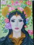 картина жена -ръчно  рисувана с маслени бои, снимка 1 - Картини - 42937578