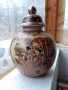 Голяма стара антикварна ваза Сатцума Satsuma рисувана, снимка 1