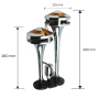 Двоен въздушен клаксон с жълта LED светлина 300 dB – 12V/24V, хром метал, без компресор, снимка 2