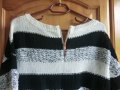 пуловер черно и бяло с цип, снимка 4
