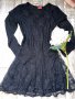 Черна елегантна дантелена парти рокля , снимка 2