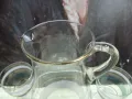 Пълен сервиз - кана и 6 чаши - от тънко фино стъкло, снимка 4