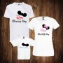 Семейни тениски с щампа мики маус мъжка тениска + дамска тениска + детска тениска
