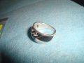 СТАРИНЕН СРЕБЪРЕН ЕМАЙЛИРАН ПРЪСТЕН АНГЛИЯ РЪЧНА ИЗРАБОТКА 25214, снимка 7