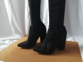 №36 Елегантни дамски ботуши над коляното; с ток; имитация на велур, снимка 3
