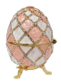 Фаберже стил, яйце-кутийка за бижута, инкрустирана с кристали, в луксозна подаръчна кутия., снимка 2