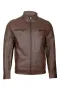 Мъжко кафяво кожено яке – 3481, снимка 1