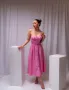 Елегантна розова дамска рокля , снимка 3