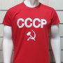 Нова червена мъжка тениска с трансферен печат СССР, Русия, снимка 12