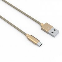 Кабел USB 2.0 към Micro USB Ldnio LS08 SS000059  -1м Gold метални букси преходник Micro USB to USB m, снимка 1 - USB кабели - 18638932