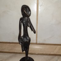 Уникална стара африканска бронзова статуетка фигура пластика, снимка 4 - Антикварни и старинни предмети - 43152823