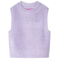 Детски пуловер елек, плетен, светлолилав, 104（SKU:14545, снимка 1 - Детски пуловери и жилетки - 44857983