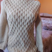 Бял дълъг пуловер поло, снимка 5 - Блузи с дълъг ръкав и пуловери - 40026905
