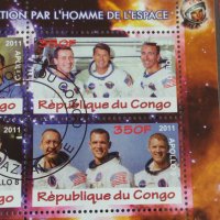 Пощенски марки  чиста комплектна серия КОСМОС поша Република Конго много красиви за колекция 29809, снимка 3 - Филателия - 37690236