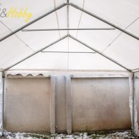 Професионална шатра 4х10м, огнеустойчив PVC брезент 550 гр/м2 – подсилена, снимка 10 - Градински мебели, декорация  - 26028174