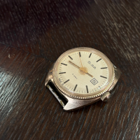 Позлатен часовник Slava / Слава.  №2254, снимка 3 - Антикварни и старинни предмети - 36555746