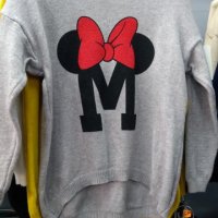 Пуловер финно плетиво със Мини Маус / Minnie Mouse в черен, сив и бял цвят, снимка 3 - Блузи с дълъг ръкав и пуловери - 27066873