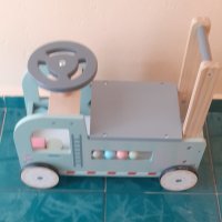 Дървена бебешка количка за бутане с проходилка 2х1, снимка 3 - Детски колички - 43879829