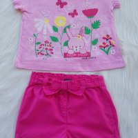 Къси панталонки и тениска 9-12 месеца , снимка 3 - Комплекти за бебе - 32991640