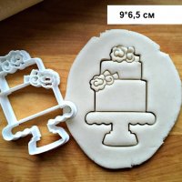 Сватбена торта на етажи пластмасов резец форма фондан тесто бисквитки, снимка 1 - Форми - 27081090