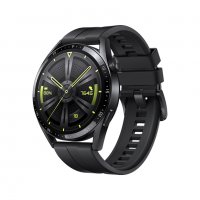 Силиконова каишка HUAWEI Watch GT 2, GT 2 Pro – 42/ 46mm черна Black, снимка 1 - Каишки за часовници - 38088738