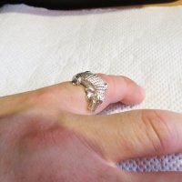 Мъжки сребърен пръстен КРОКОДИЛ - покажи търпеливост сила и мъдрост като крокодила , снимка 3 - Пръстени - 33387362