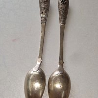 Две стари сребърни лъжички, снимка 5 - Колекции - 40480588