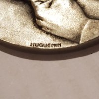 Стар сребърен медал Huguenin Швейцария , снимка 3 - Други ценни предмети - 27131474