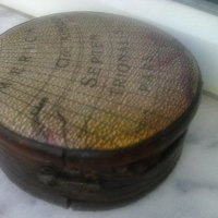 Стара кръгла кутия за бижута Карта на пътешественника, снимка 6 - Антикварни и старинни предмети - 33368591