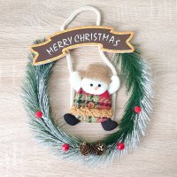 2621 Коледен венец за окачване с табелка Merry Christmas, снимка 2 - Декорация за дома - 38460718