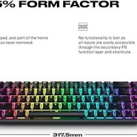FNATIC STREAK65 - Компактна RGB 60 механична клавиатура за игри, снимка 3 - Клавиатури и мишки - 43450616