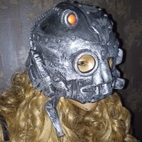 Гумена сребриста маска - каска за парти, Хелоуин и др. , снимка 2 - Други - 36742835