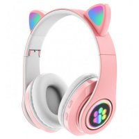 Забавни Bluetooth светещи слушалки с котешки уши, снимка 5 - Слушалки и портативни колонки - 35067697