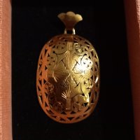 Масивен златен медальон 8.63гр/14к , стара ръчна изработка, снимка 3 - Колиета, медальони, синджири - 43961013