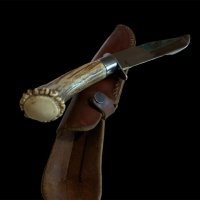Ловен нож с еленов рог, снимка 2 - Ножове - 42972965