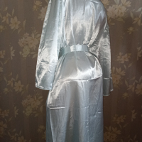 Modechic-Нов  сатенен дълъг светлосин халат XL,XXL, снимка 6 - Бельо - 44878969