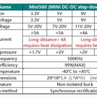 Понижаващ DC 5A преобразувател mini560 3.3V, 5V, 9V, 12V, снимка 3 - Друга електроника - 33120458