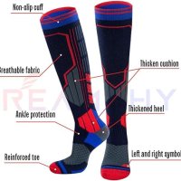 Компресиращи ски чорапи от мериносова вълна Reamphy, 39-42, снимка 3 - Зимни спортове - 43126581