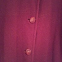 палто в бордо и пухена яка, снимка 3 - Палта, манта - 27213572
