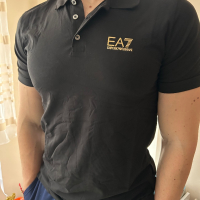 Мъжка тениска с яка ЕА7, снимка 1 - Тениски - 44842781