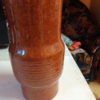 Стара керам.ваза кафяв меланж, снимка 2 - Антикварни и старинни предмети - 26913964