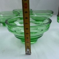 Стъклени купички зелено стъкло , снимка 3 - Антикварни и старинни предмети - 34804553