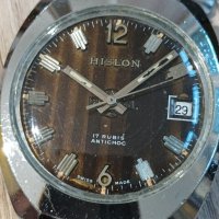  Мъжки часовник Hislon Swiss made , снимка 1 - Антикварни и старинни предмети - 43370788